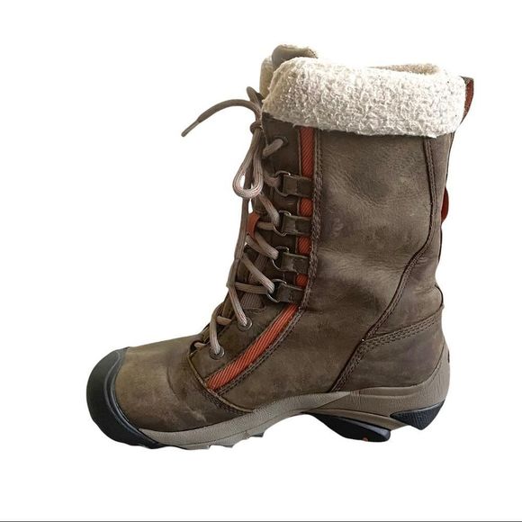 KEEN Hoodoo High Lace Up Waterproof Winter Snow Boot Brown Slate Black 7 - Picture 3 of 10